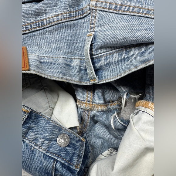 Levi’s 501 Cut Off Distressed Button Fly Waveline Denim Blue Jean Shorts 26 - Picture 14 of 16